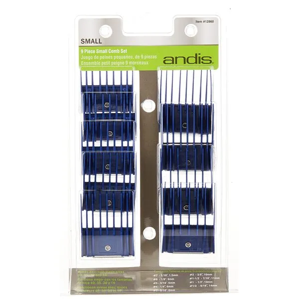 Andis Clipper Combs for Small Pets, Blue, (Pack of 9) (12860)