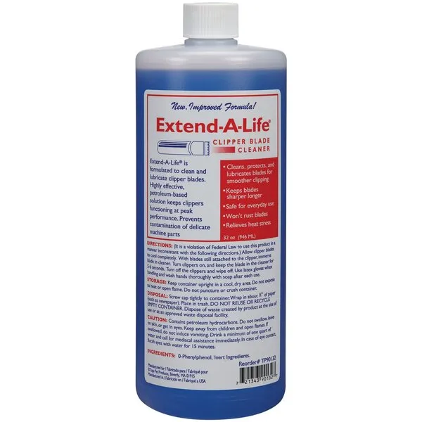 Top Performance Extend-A-Life Blade Rinses — Handy Cleaners for Dog-Grooming Clippers, 32oz