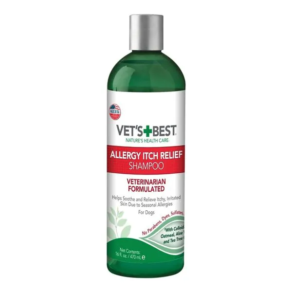 Vet's Best Allergy Itch Relief Dog Shampoo | Cleans and Relieves Discomfort from Seasonal Allergies | Gentle Formula | 16 Oz