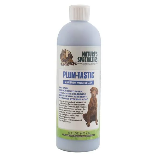 Nature's Specialties Plum-Tastic Ultra Concentrated Dog Conditioner for Pets, Makes up to 4 Gallons, Natural Choice for Professional Groomers, Maximum Moisture, Made in USA, 16 oz