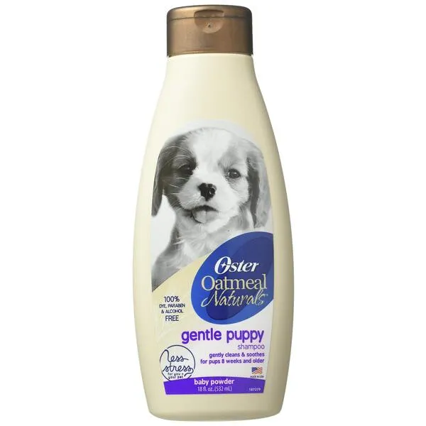 Oster Oatmeal Naturals Gentle Puppy Dog Shampoo, Baby Powder, 18 Fluid Ounces (078590-145-001)