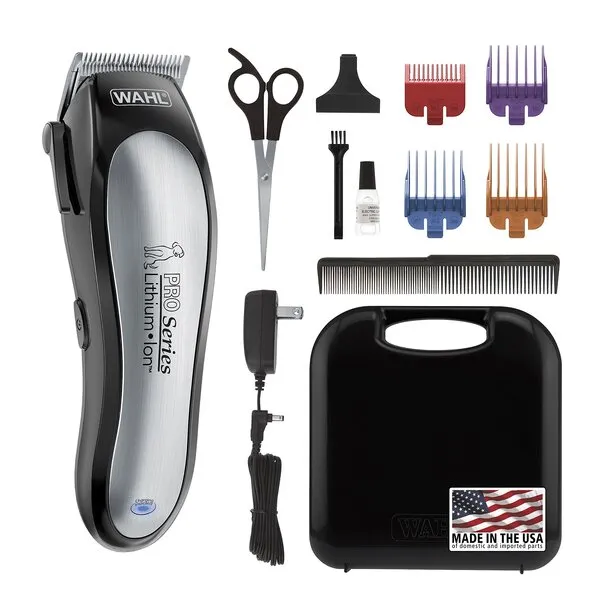 Wahl Lithium Ion Pro Series Cordless Animal Clippers – Rechargeable, Heavy-Duty, Electric Dog & Cat Grooming Kit for Small & Large Breeds with Thick to Heavy Coats – Model 9766