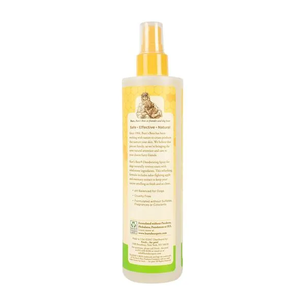 Burt's Bees for Pets Natural Deodorizing Spray for Dogs | Best Dog Spray for Smelly Dogs | Made with Apple & Rosemary | Cruelty Free, Sulfate & Paraben Free, pH Balanced for Dogs - Made in USA, 10 oz