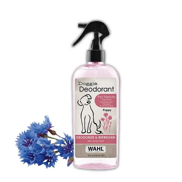 Wahl Cornflower Aloe Pet Deodorant Spray for All Dogs & Cats – Clean Fresh Smell Refreshes & Deodorizes – 8 oz - Model 820009A