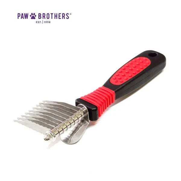 Ryan's Pet Supplies Paw Brothers 9-Blade Dematting Tool for Dog Grooming, Professional Grade, Stainless Steel Blades, Comfort Grip, Gentle on Skin