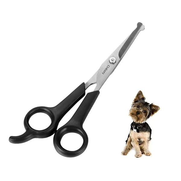 Chibuy Professional Pet Grooming Scissors with Round Tip Stainless Steel Dog Eye Cutter for Dogs and Cats, Professional Grooming Tool, Size 6.70