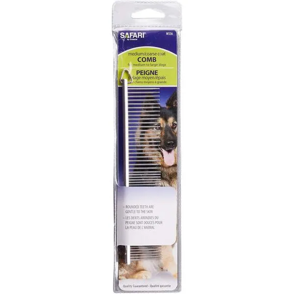 Safari Pet Products Medium Coarse Metal Dog Grooming Comb