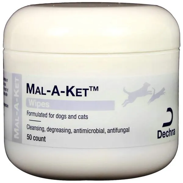 Mal-a-ket Wipes for Support Healthy Skin for Dogs, Cats 50ct by Dechra