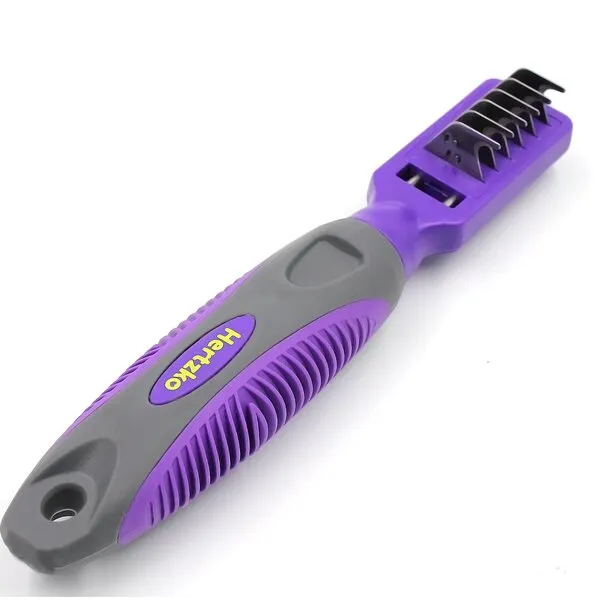 Dog Mat Remover by Hertzko – Grooming Comb, Brush for Dogs, Cats, Small Animals - Dematting Tool, Dog Brush for Tangles & Knots for Long Haired Dogs, Short Haired Dogs, and Rabbit Bedding (Small)