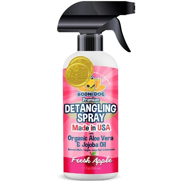 New Natural Apple Detangling Spray | Remove Tangles While Dematting Dog and Cat Fur and Hair | Soothing Lotion with Conditioning Qualities - Made in USA