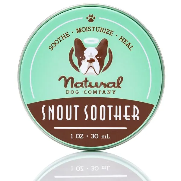 Natural Dog Company Snout Soother Dog Nose Balm, 1 oz. Tin, Dog Balm for Paws and Nose, Moisturizes & Soothes Dry Cracked Noses, Plant Based Nose Cream for Dogs