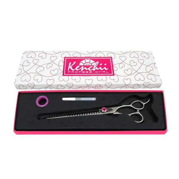 Kenchii Dog Grooming Scissors | 22 Tooth Blender Dog Grooming Shears | Thinning Shears For All Dog Breeds | Pet Hair Blending Scissor | Pet Grooming Accessories | Love Collection