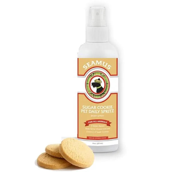 SEAMUS Sugar Cookie Pet Daily Spritz-Cologne-Deodorant-Odor-Eliminator-Body Spray Dogs, Cats Small Animals-Water Based, Time Released Long Lasting, Great Deodorizer Bedding Cages