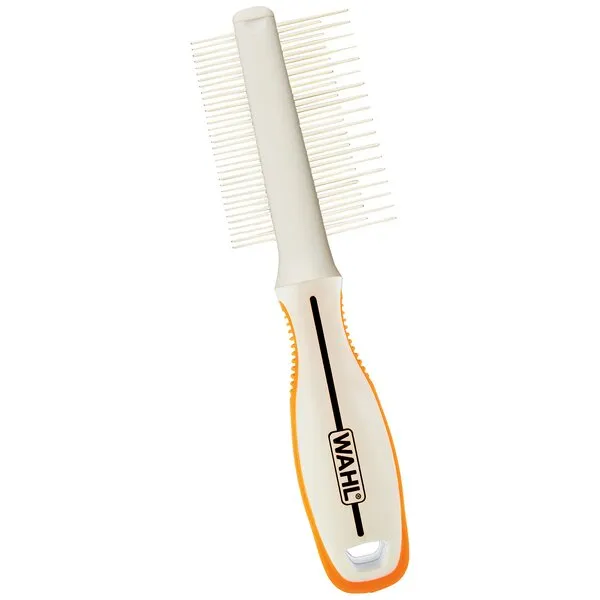 WAHL Premium Flea, Hair Pick, & Finishing Comb with Ergonomic Grips for Dog Grooming, Brushing, Detangling, and Flea Removal – Model 858503