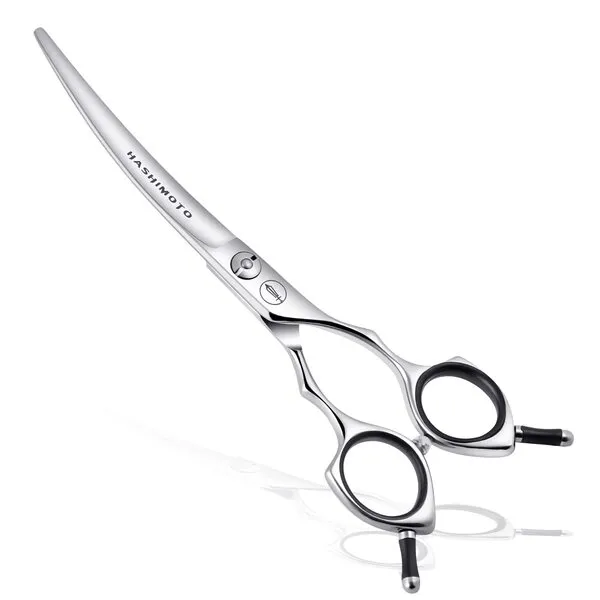 HASHIMOTO Dog Grooming Scissors, Curved Scissors for Dog Grooming, 6.5 inch, 30 Degree of Curved Blade,Light Weight, Pet Shears for Trimming Face and Paws.