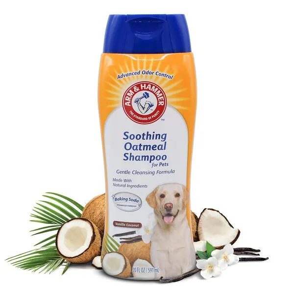 Arm & Hammer for Pets Soothing Oatmeal Pet Shampoo | Nourishing and Moisturizing Dog Shampoo with Gentle Cleansing formula | Vanilla Coconut Scent, 20 oz Bottle Shampoo for Pets