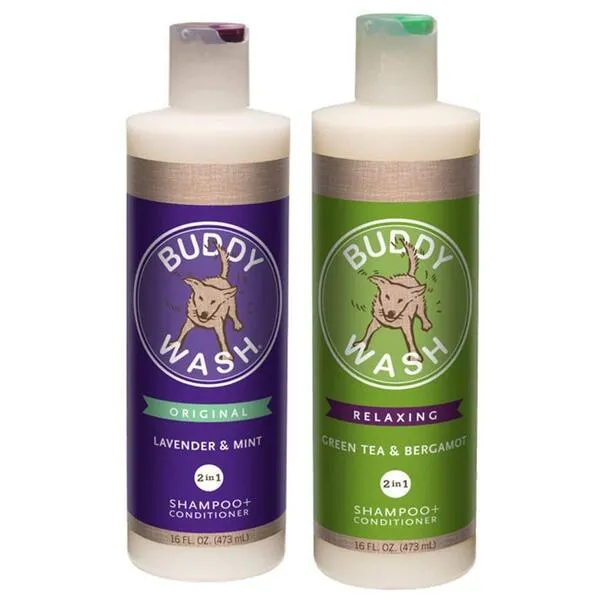 Cloud Star Dog Shampoo Conditioner-Buddy Wash 2 Pack 1 Lavender & Mint 2-in-1 Dog Shampoo + Conditioner & 1 Green Tea & Bergamot 2-in-1 Each One 16 Oz