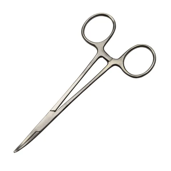 Motanar Professional Stainless Steel Pets Dogs Cats Hemostat Forceps Scissors Ear Hair Clamp Pulling Shears Plier Pet Dog Trimmer Accessories Curved Silver