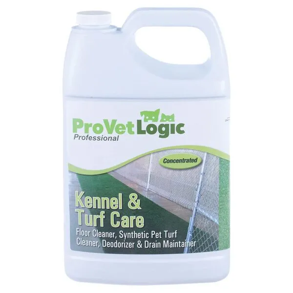 Pro Vet Logic Kennel & Turf Care- Floor Cleaner, Synthetic Pet Turf Cleaner, Deodorizer & Drain Maintainer- Gallon (Concentrated)