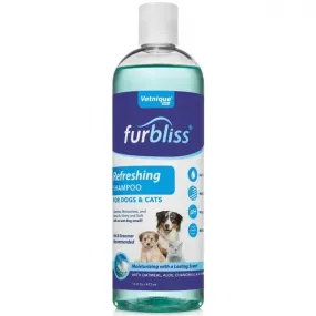 VETNIQUE Furbliss Dog Grooming Shampoos and Conditioner No Wet Dog Smell Botanical and Essential Oils to Clean and Deodorize Coat for Dogs and Cats (16oz Refreshing Scent Shampoo)