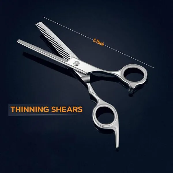 Dog Grooming Scissors,Pet Grooming Scissors with Thinning,Straight,Curved Down Shears great for Groomers,Home Grooming and Groomer Beginners