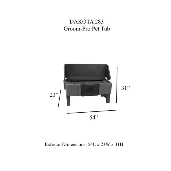 DAKOTA 283 Groom-Pro Pet Tub - Dark Granite