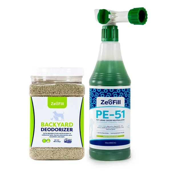 Zeofill Starter Pack - Backyard Deodorizer – Pet Urine Odor Eliminator with Free 120 Dog Poop Bags - Outdoor Use – Eliminator & Deodorizer