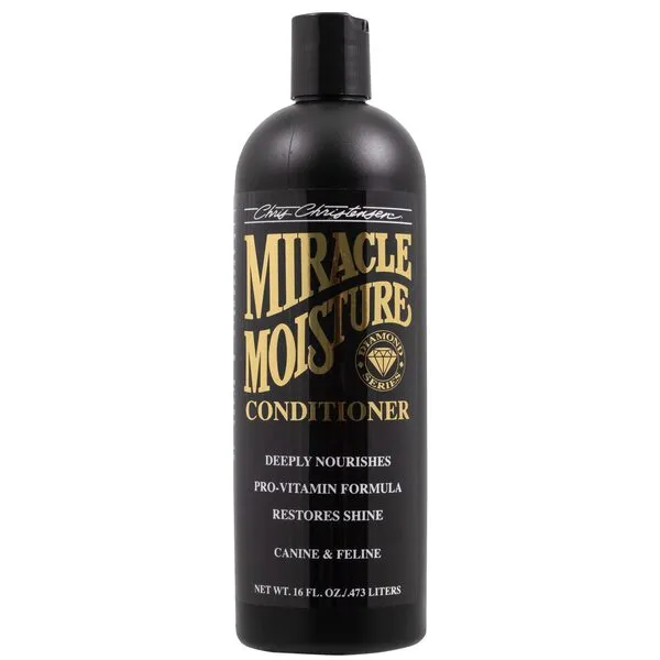 Chris Christensen Diamond Series Miracle Moisture Dog Conditioner, Groom Like a Professional, Pro-Vitamin Formula, Provides Maximum Moisture, Use on Both Dogs and Cats, Made in USA, 16 oz