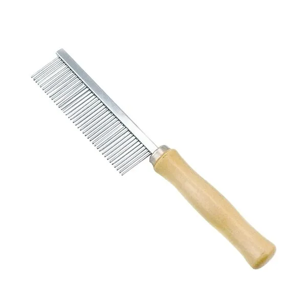 BYyushop Pet Dog Cat Comb Stainless Steel Pin Teeth Wooden Handle Grooming Fur Hair Brush