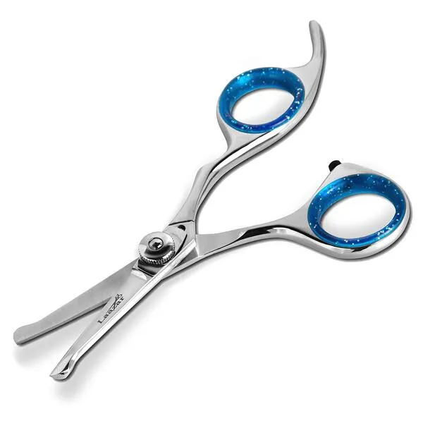 Laazar Pro dog grooming scissors, Straight Pet grooming shears, with Safety Round Tip, Ball Point for easy and safe use. | Premium Sharp Long Lasting Professional Hair Trimming Scissors (4.5 Inches)