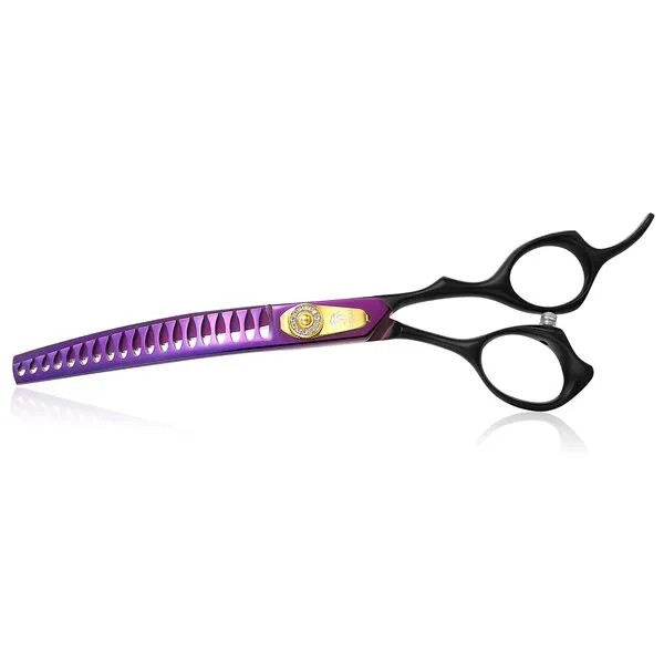 Down -curved Chunker Shear Pet Grooming Thinning Shear Hair Cutting Scissor for Hair Trimming Japanese Steel Balde Scissor for Dogs and Cats Thinning Rate35%-45%