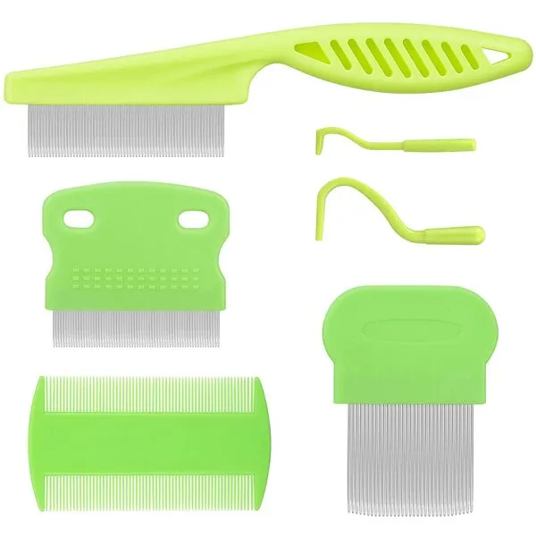 Cat Comb Dog Comb Fine Tooth Comb Pet Comb Grooming Set For Grooming And Removing Dandruff Flakes Remove Float Hair Tear Marks (green)