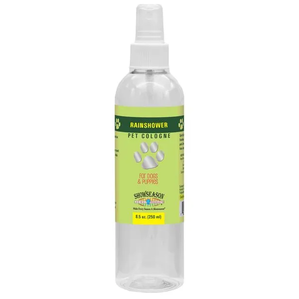 SHOW SEASON ANIMAL PRODUCTS 1 Showseason® Rainshower Pet Cologne 8.5 oz For Dogs | Long-Lasting Odor Eliminator | Paraben-Free | Biodegradable and Non-Toxic | Made in USA