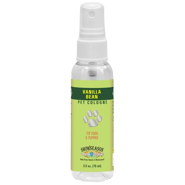 SHOW SEASON ANIMAL PRODUCTS 1 Showseason­® Vanilla Bean Pet Cologne 2.5 oz For Dogs |Travel Size | Long-Lasting Odor Eliminator |Paraben-Free | Biodegradable & Non-Toxic | Made in The USA