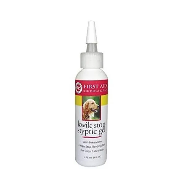 MPP Kwik Stop Styptic Gel Benzocaine Dog Grooming Injury Barrier 4oz Applicator Top