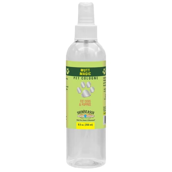 SHOW SEASON ANIMAL PRODUCTS 1 Showseason® Mutt Magic Pet Cologne 8.5 oz For Dogs | Long-Lasting Odor Eliminator | Cruelty-Free | Paraben-Free | Biodegradable and Non-Toxic | Made in The USA