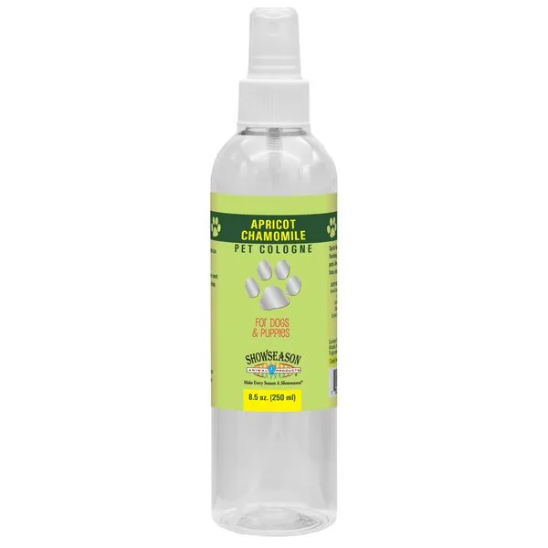 SHOW SEASON ANIMAL PRODUCTS 1 Showseason® Apricot Chamomile Pet Cologne 8.5 oz For Dogs | Long-Lasting Odor Eliminator | Cruelty-Free | Paraben-Free | Biodegradable and Non-Toxic | Made in The USA