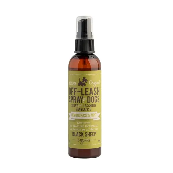 Black Sheep Organics Lemongrass & Mint Dog Coat Spray -Dog Deodorizer and Outdoor Spray - Soothing Freshening Aromatherapy Made in Canada