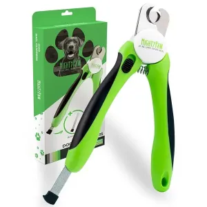 Mighty Paw Dog Nail Clippers | Pet Nail Trimmers & Nail File Set Includes a Built-in Safety Guard to Avoid Cutting Too Short. Stainless Steel Blade & Ergonomic Handle. Vet Recommended. (Green)