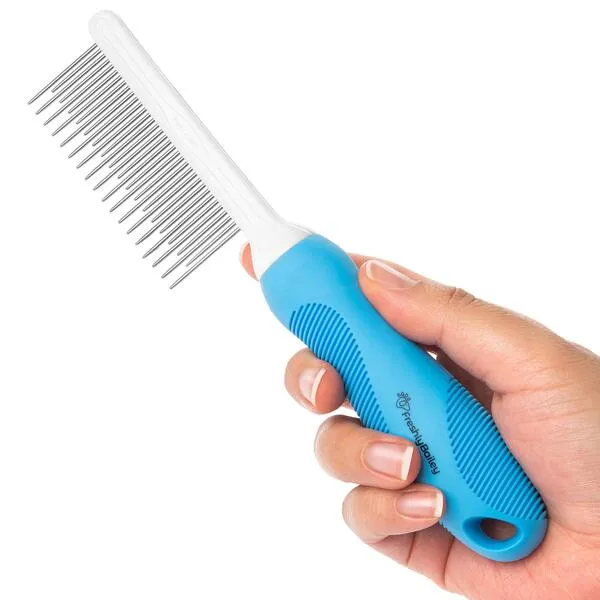 Dog & Cat Combs For Grooming Long Haired Cats & Dogs - Top Pet Detangler Brush For Long & Curly Hair - Comb Removes & Prevents Matted Fur - Perfect For Goldendoodle, Poodle Mixes, and Cat Undercoat