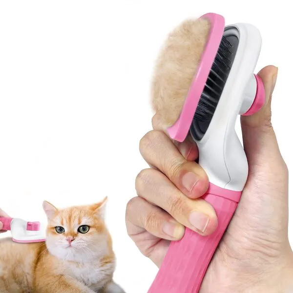 Cat Brush, ELS PET Self Cleaning Dog Brush for Shedding, Dog Grooming Brush Removes Loose Undercoat, Dog Comb with Massage Particles, Cat Dog Hair Brush for Long Haired & Short Haired Dogs, Cats