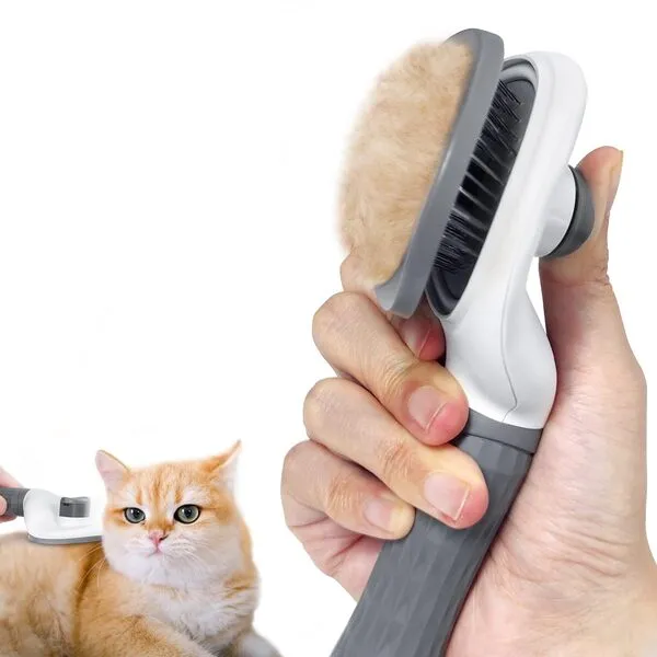 Cat Brush, ELS PET Self Cleaning Dog Brush for Shedding, Dog Grooming Brush Removes Loose Undercoat, Dog Comb with Massage Particles, Cat Dog Hair Brush for Long Haired & Short Haired Dogs, Cats