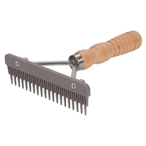 Weaver Leather Mini Fluffer Comb with Wood Handle, Gray, 69-6046-GY