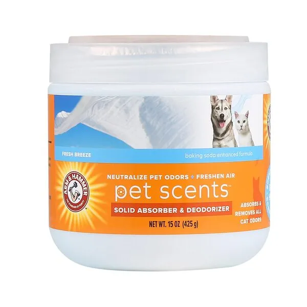 Arm & Hammer For Pets Pet Scents Solid Gel Deodorizer in Fresh Breeze Scent | Room Deodorizer Solution for Homes with Pets, Odor Removing Gel, 15 Ounces