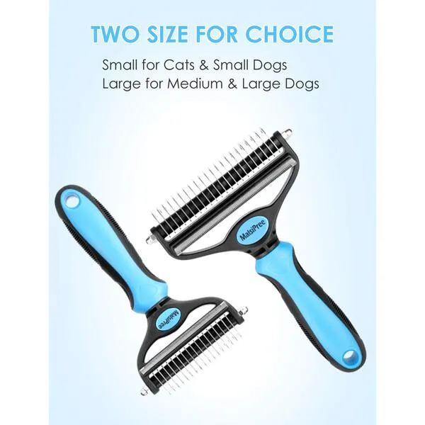 MalsiPree Pet Grooming Brush, 2 in 1 Deshedding Tool & Undercoat Rake Dematting Comb for Mats & Tangles Removing, Reduces Shedding up to 95%, Great for Short to Long Hair of Medium Large Dogs