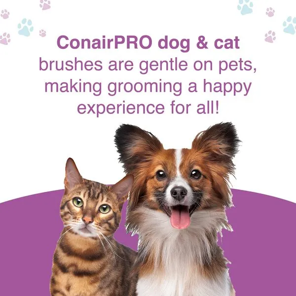 CONAIRPRO Dog & Cat Pet Brush with Ergonomic Pet-It Design, Dog Brush for Shedding, Boar Bristles,Yellow