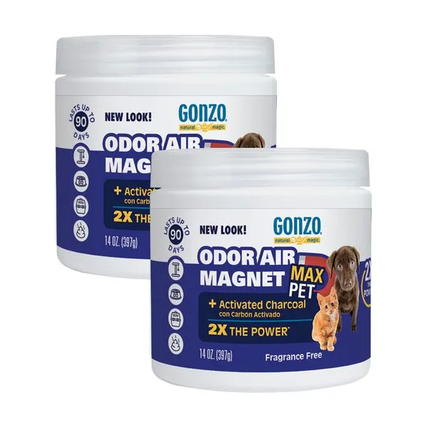 Gonzo Natural Magic Air Activated Charcoal - 2 Pack - for Litter Boxes Cages and Pet Beds 14 Ounce