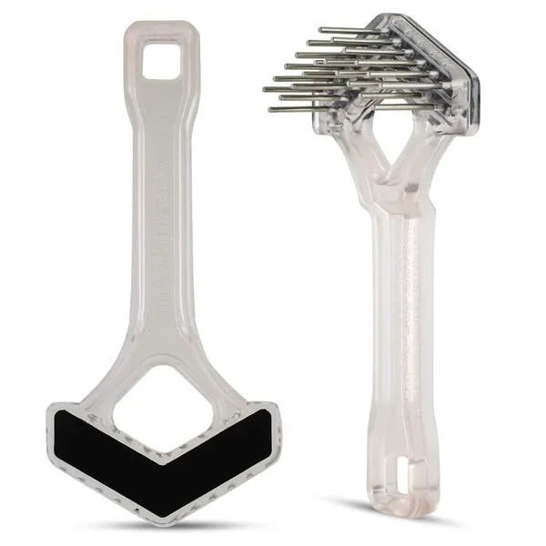 Mini-Rake V-Shaped with Double-Row Rotating Teeth (Crystal with Blacktop)