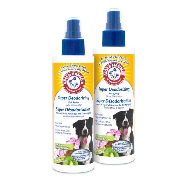 Arm & Hammer for Dogs Super Deodorizing Spray for Dogs | Best Odor Eliminating Spray for All Dogs & Puppies | Fresh Kiwi Blossom Scent That Smells Great, 6.7 Ounces -2 Pack (FF9367AMZ2)