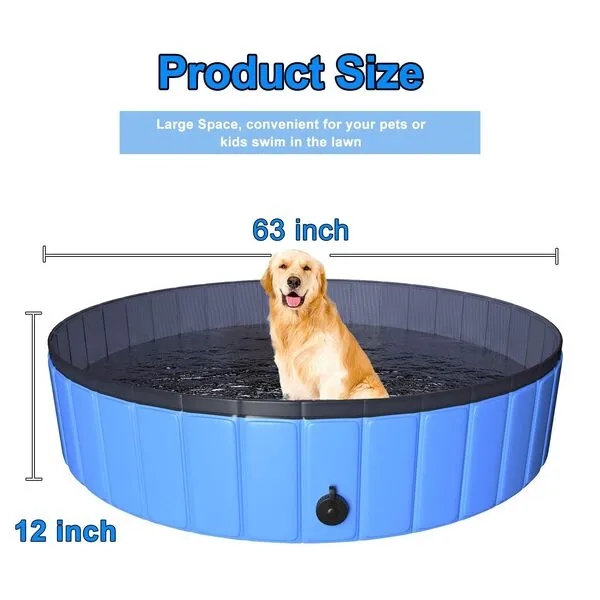 TNELTUEB Pet Swimming Pool for Large Dogs, 63